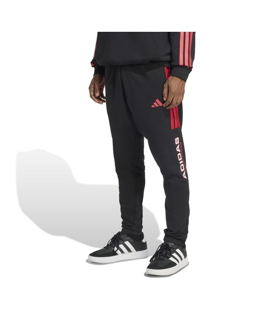 Adidas Black Closed Hem Fleece Joggers for men