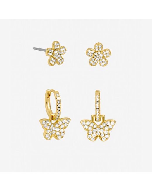 Jon Richard Metallic Plated Butterfly Hoop Earrings