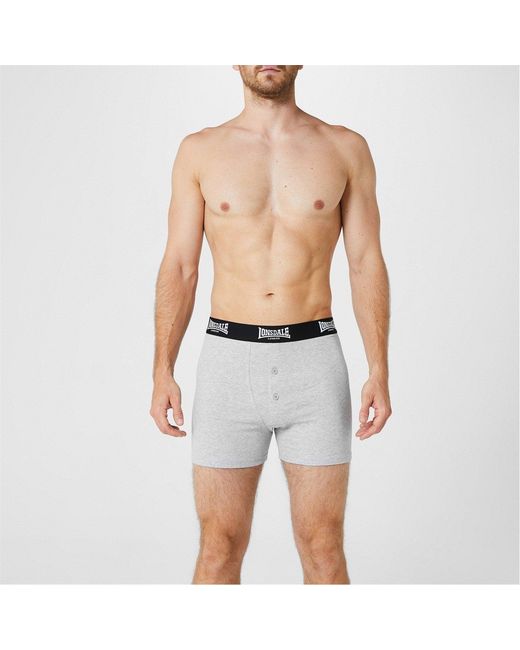 Lonsdale Gray 2 Pack Boxer Shorts for men