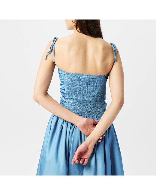 Amy Lynn Blue Amy Lynn Alexa Shoulder Tie Ultra Mini Peplum Dress