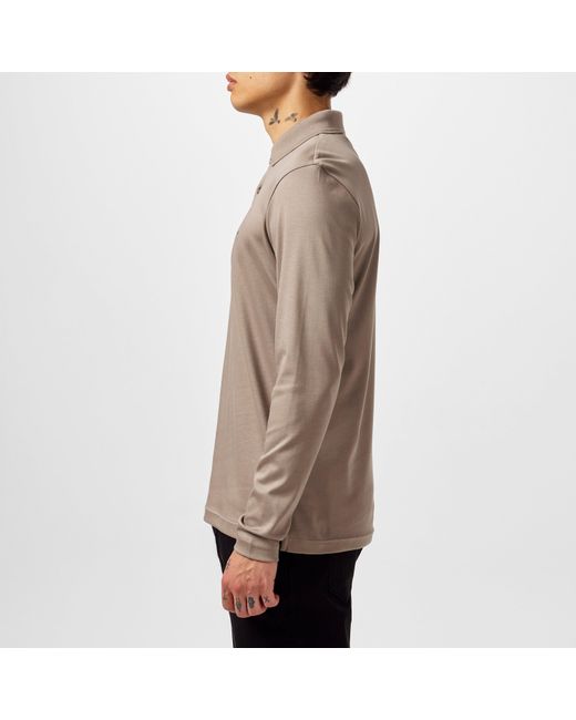 Boss Gray Pirol Long-Sleeve Polo Shirt, Timeless Design for men
