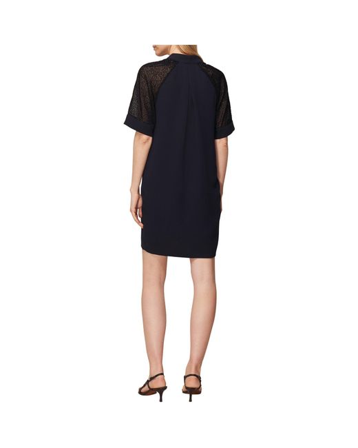 Whistles Blue Lina Animal Dobby Dress