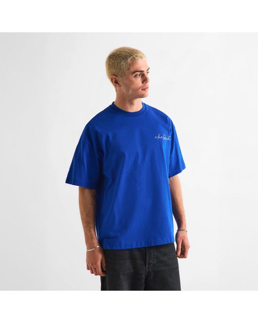 MKI Miyuki-Zoku Blue Script T-Shirt for men