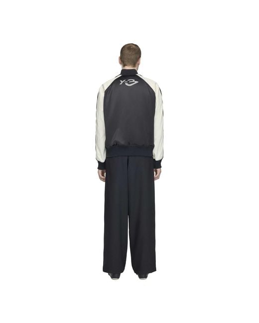 Y-3 Black Liquid Logo Satin Souvenir Jacket for men