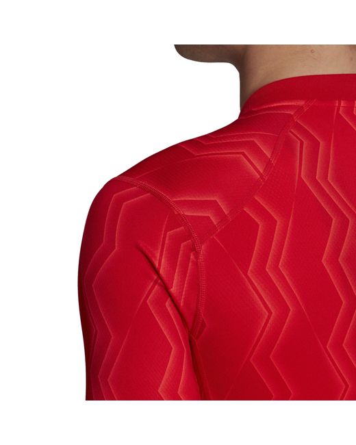 Adidas Red Cycle Jers Short Sleeve Performance Gym Top for men