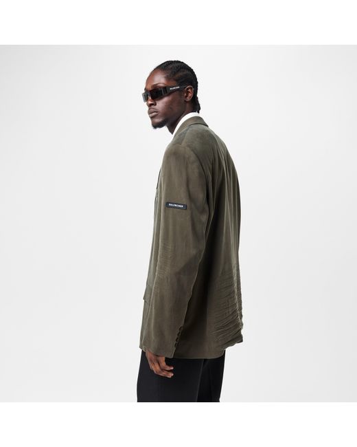 Balenciaga Green Structured Tailored Blazer for men