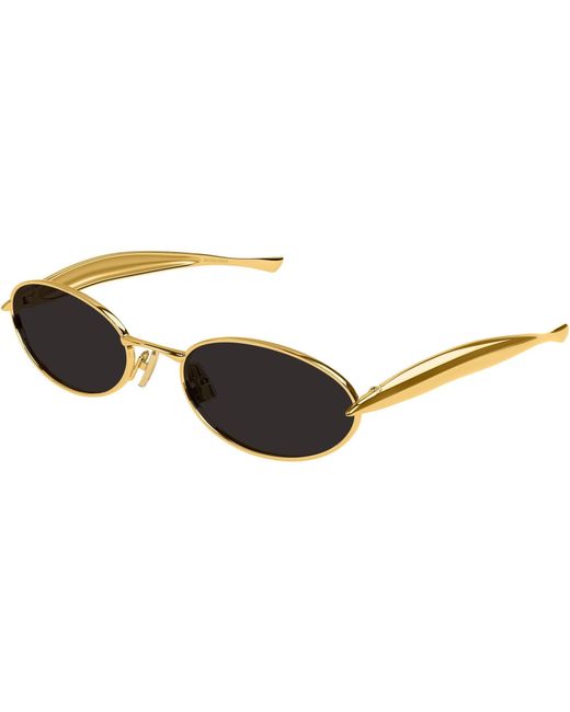 Bottega Veneta Metallic Oval Sunglasses
