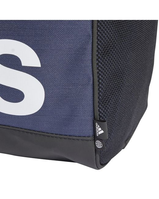 Adidas Blue Essentials Linear Duffle Bag Small