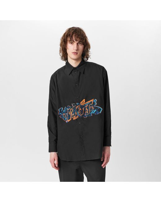 Off-White c/o Virgil Abloh Black Grf Cp Button-Front Oversize Overshirt for men