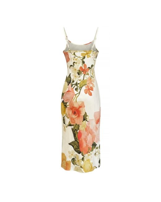 AX Paris Metallic Floral Print Strappy Cowl Neck Slip Midi Dress