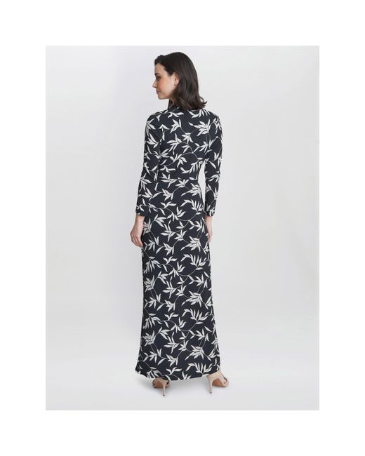 Gina Bacconi Blue Jade Jersey Wrap Maxi Dress