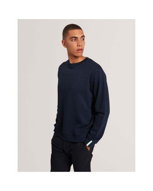 Ted Baker Blue Long-Sleeve Crew Tracksuit Top for men