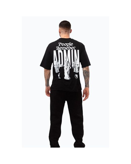 Hype Black Regular Fit T-Shirt for men