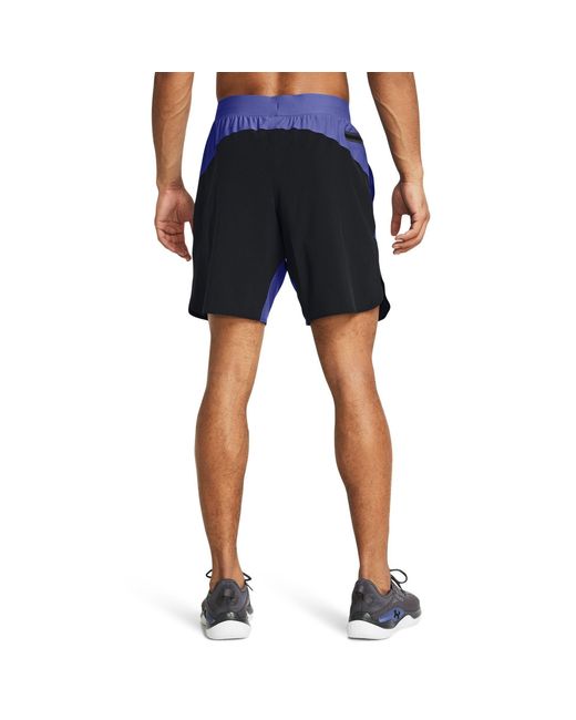 Under Armour Blue Elite Hybrid Performance Gym Shorts for men