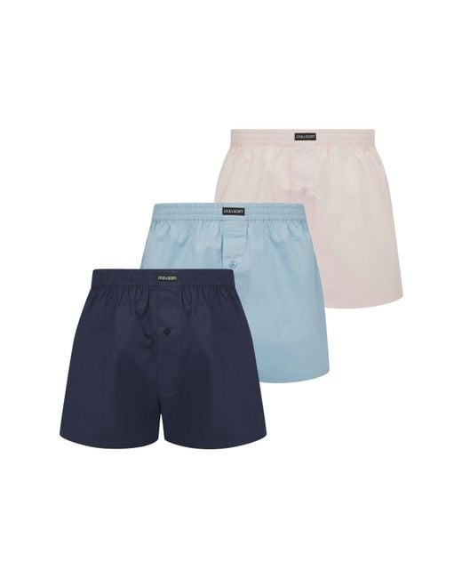 Lyle & Scott Blue Woven Boxer Trunk Underwear for men