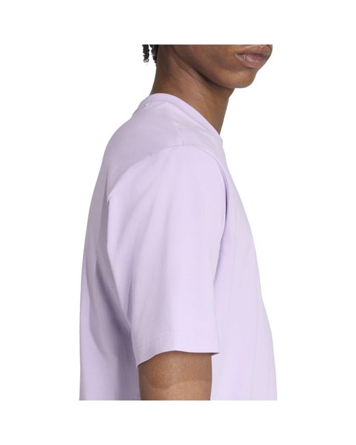 Adidas Purple Essentials Single Jersey Logo T-Shirt for men