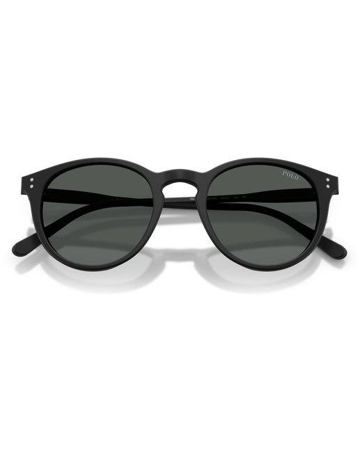 Polo Ralph Lauren Black Round Sunglasses for men