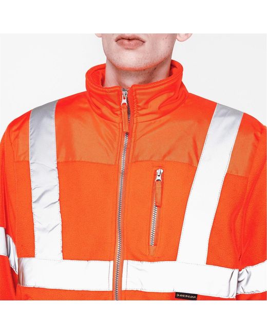 Dunlop Orange Hi Vis Fleece Jacket for men