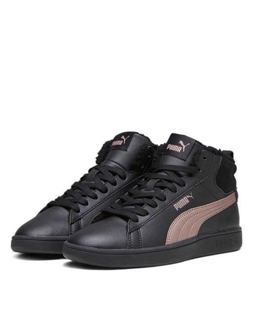PUMA Black Smsh Mid Wtr Low-Top Trainers for men