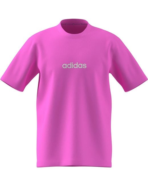 Adidas Pink Essentials Single Jersey Logo T-Shirt for men
