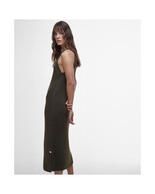 Barbour Black Dakota Knitted Midi Dress