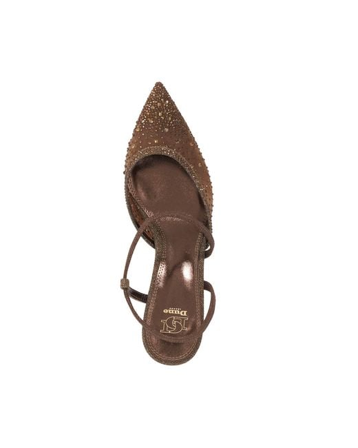 Dune Brown Chasing Low Heel Slip On Stiletto Court Shoes