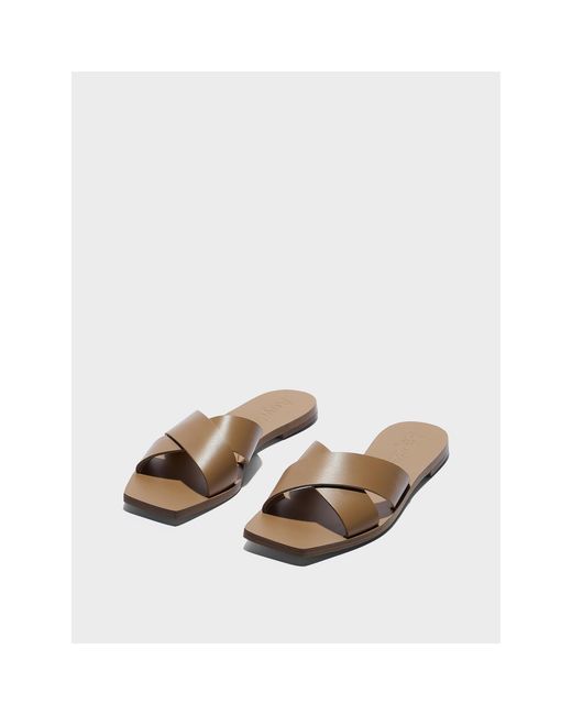Aeyde Brown Faye Flat Sandals