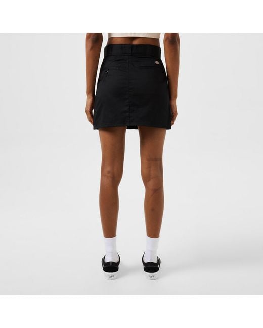 Dickies Black Mid Rise Clasp Mini Skirt