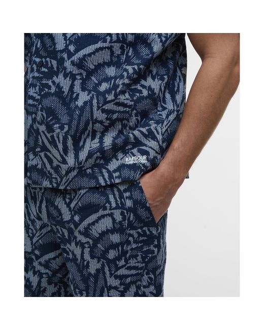 Barbour Blue B.Intense Kew All Over Print Short Sleeve Shirt for men