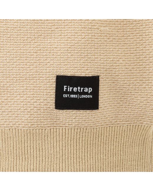 Firetrap Natural Short Sleeve Knit Polo Shirts Cardigan for men