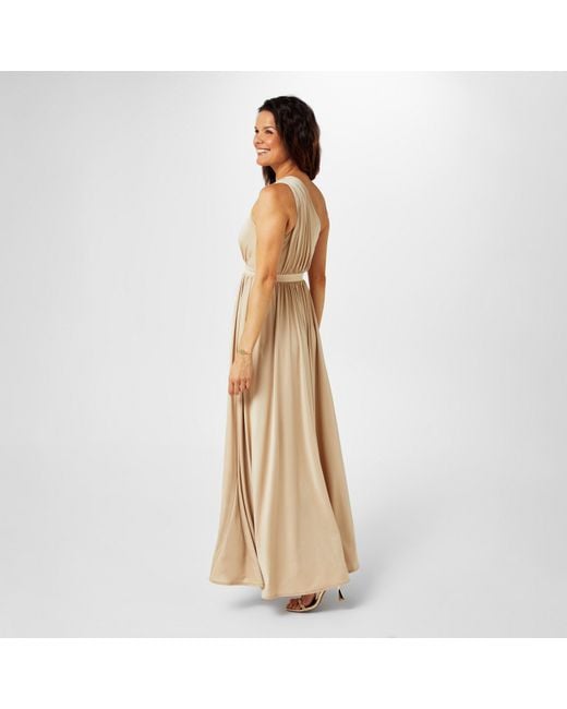 Biba Natural Bridesmaid One Shoulder Maxi Dress