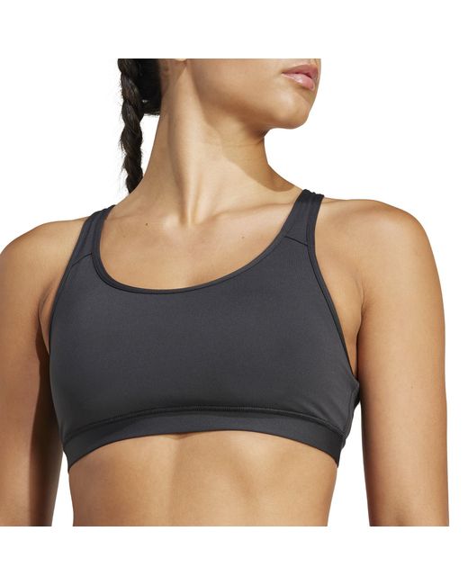 Adidas Blue Medium Impact Non Wired Sports Bra