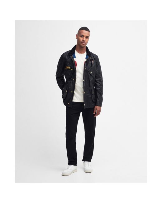 Barbour Blue Union Jack Waxed Jacket for men