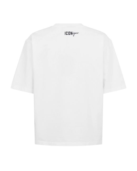 DSquared² White Dsq Cap Oversized T-Shirt for men