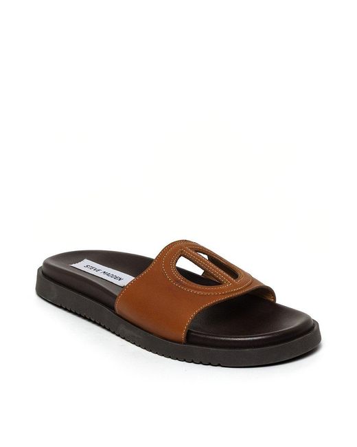 Steve Madden Brown Mayke Solid Flat Sandals