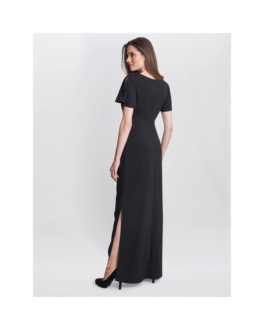 Gina Bacconi Blue Betsy Maxi Dress With Keyhole Neck