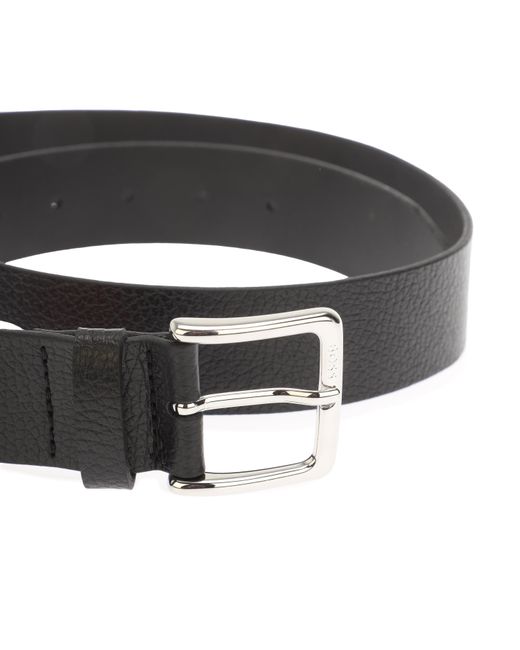 Boss Gray Ronnie Gr Leather Belt for men