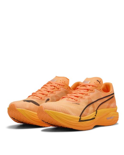 PUMA Orange Deviate Nitro Elite 3 Road Running Shoes for men