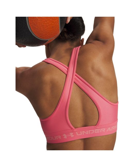 Under Armour Pink Standard Mid Keyhole Sports Bra