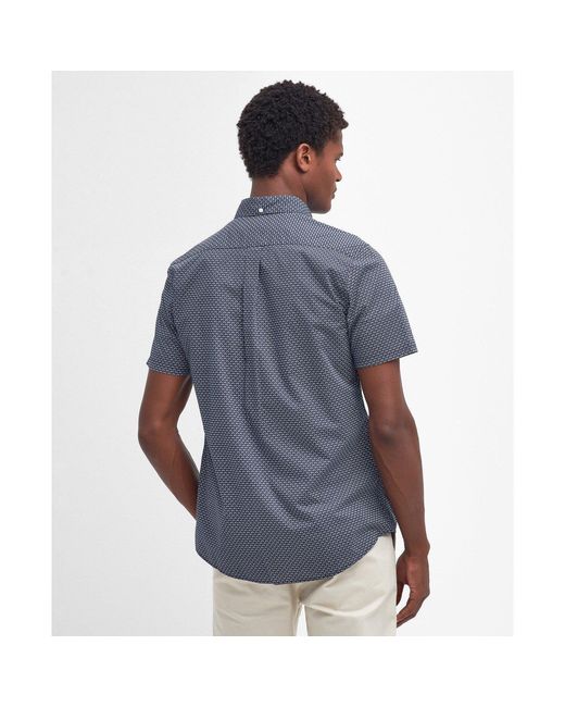 Barbour Blue Shell Tailored Short Sleeve Shirt for men