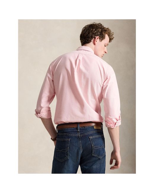 Polo Ralph Lauren Pink Slim Fit Oxford Long Sleeve Shirt for men