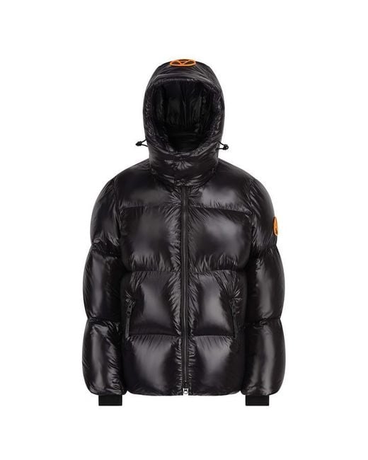 ARCTIC ARMY Black Hooded Padded Jacket for men