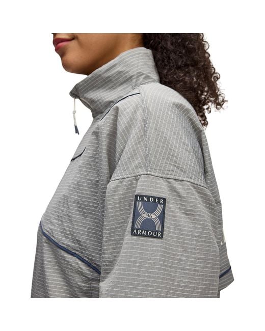 Under Armour Gray Weather Resistant Streamlined Performance Running Jacket