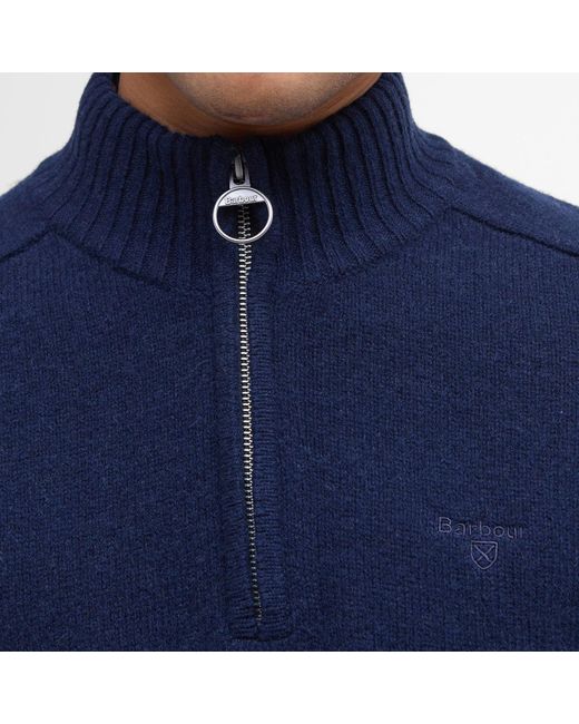 Barbour Blue Grangetown Half Zip Jumper for men