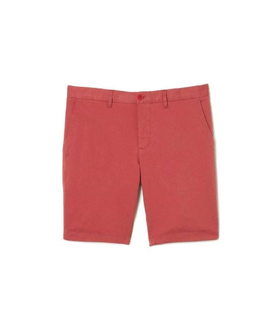 Lacoste Red Chino Shorts for men