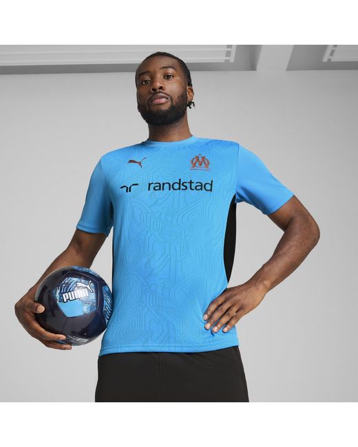 PUMA Blue Olympique De Marseille Training Shirt 2024 2025 Adults for men