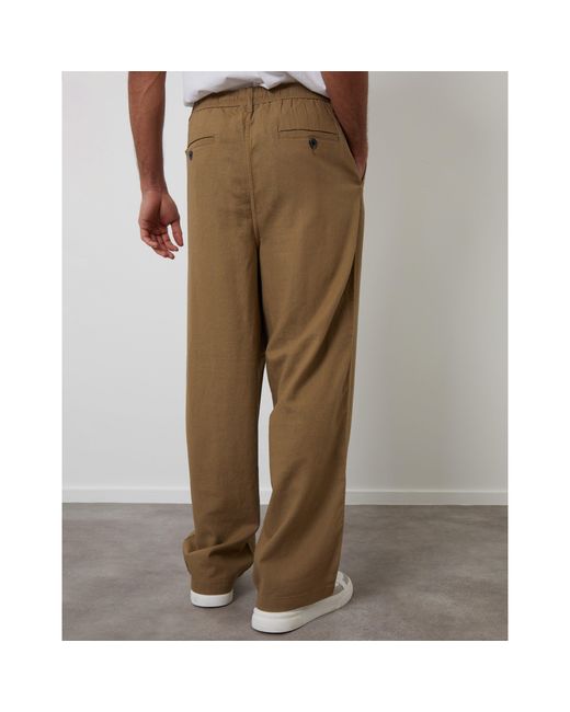 Threadbare Natural Straight Leg Trousers for men