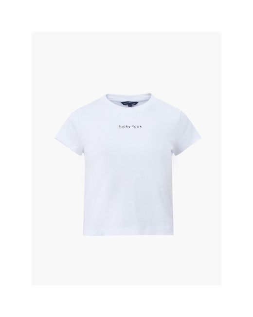 French Connection White Slogan Baby Tee
