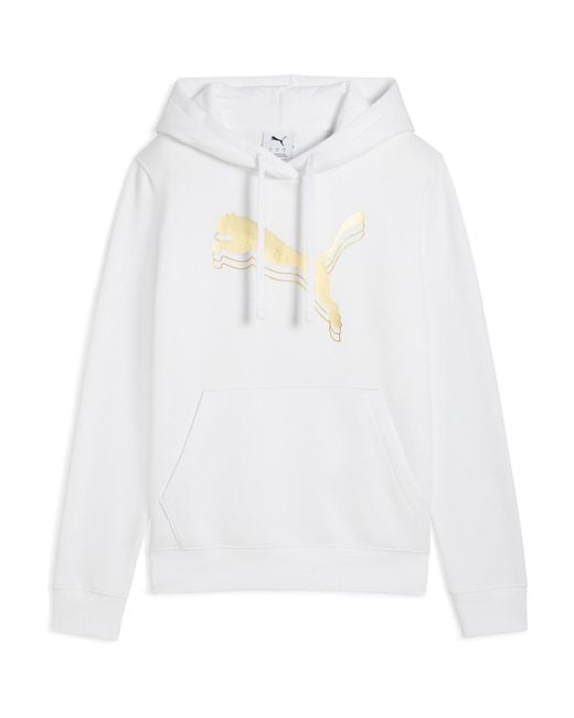 PUMA White Metallic Overhead Tech Fleece Hoodie