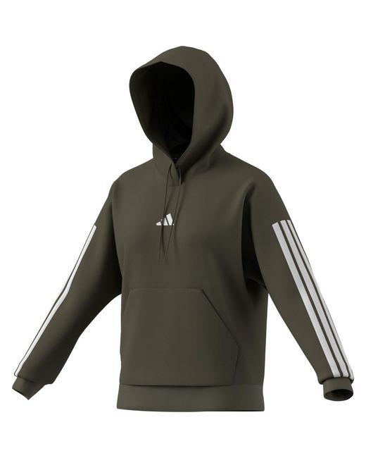 Adidas Green Essentials 3-Stripes Fleece Hoodie